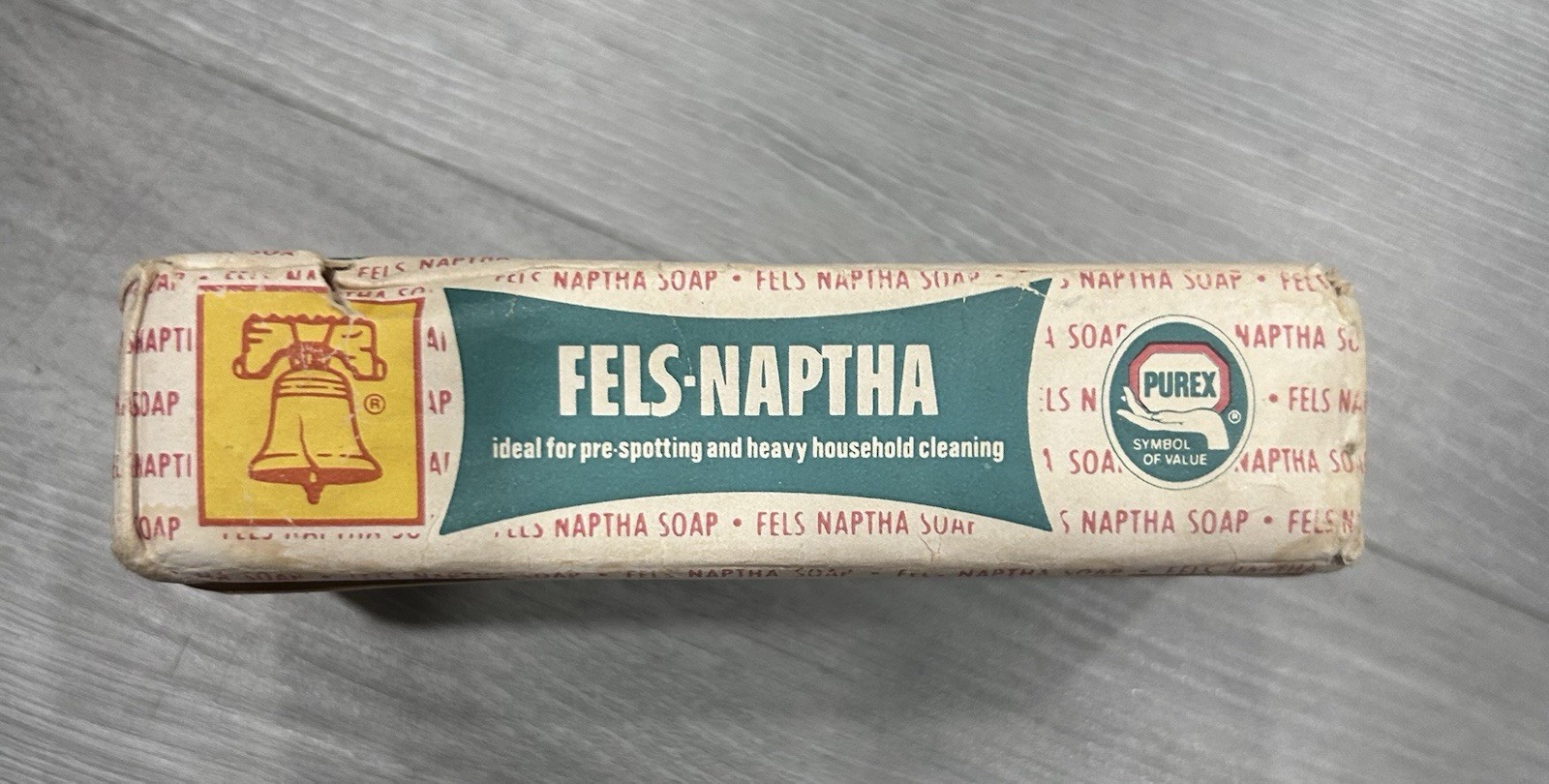 Fels-Naptha Heavy Duty Laundry Bar Soap 6.5 oz Purex Original Packaging VTG