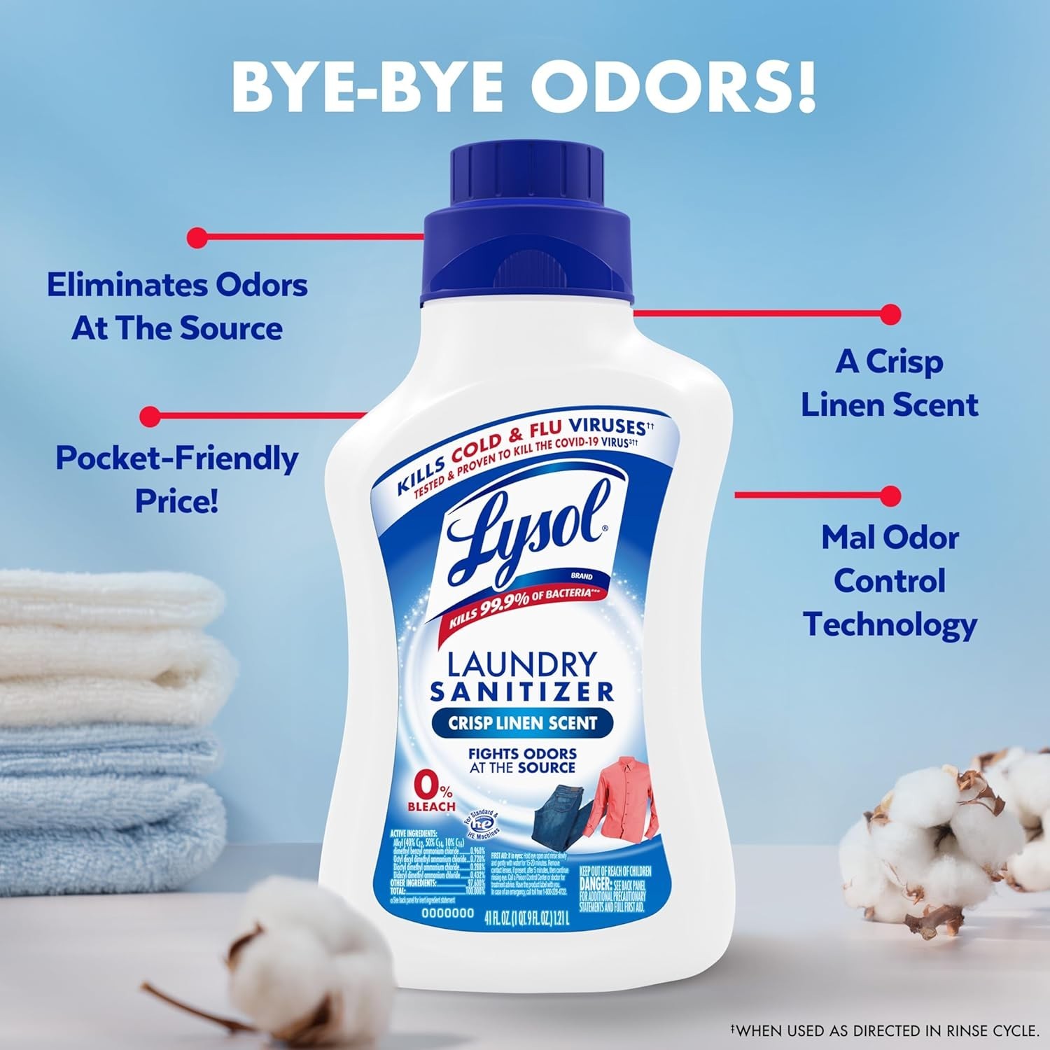Disinfectant Laundry Sanitizer & Scent Booster, Laundry Detergent Additive, C…