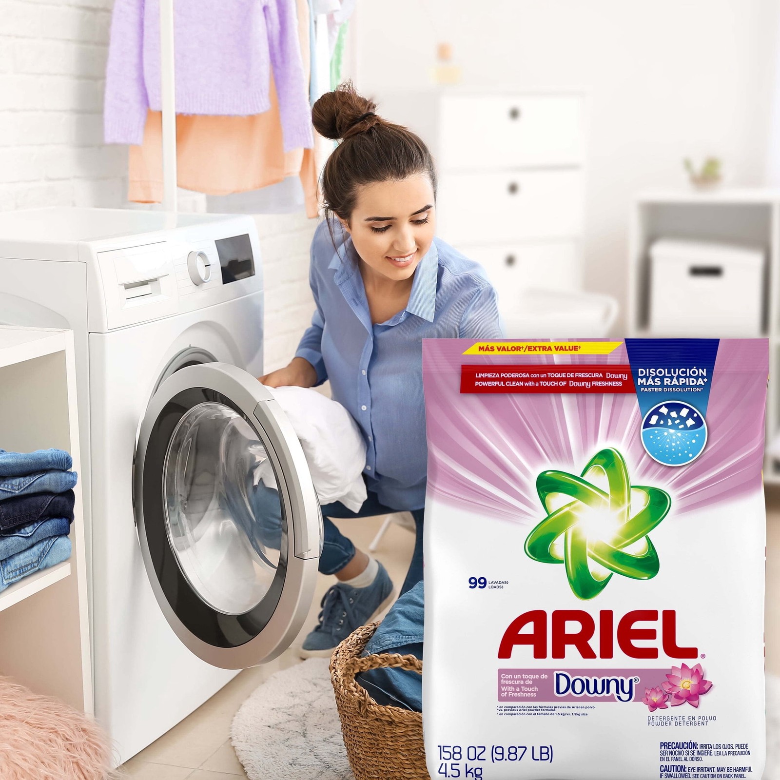 (6 pack)Laundry Detergent Powder with a Touch of Downy Freshness, 52 oz,33 Loads