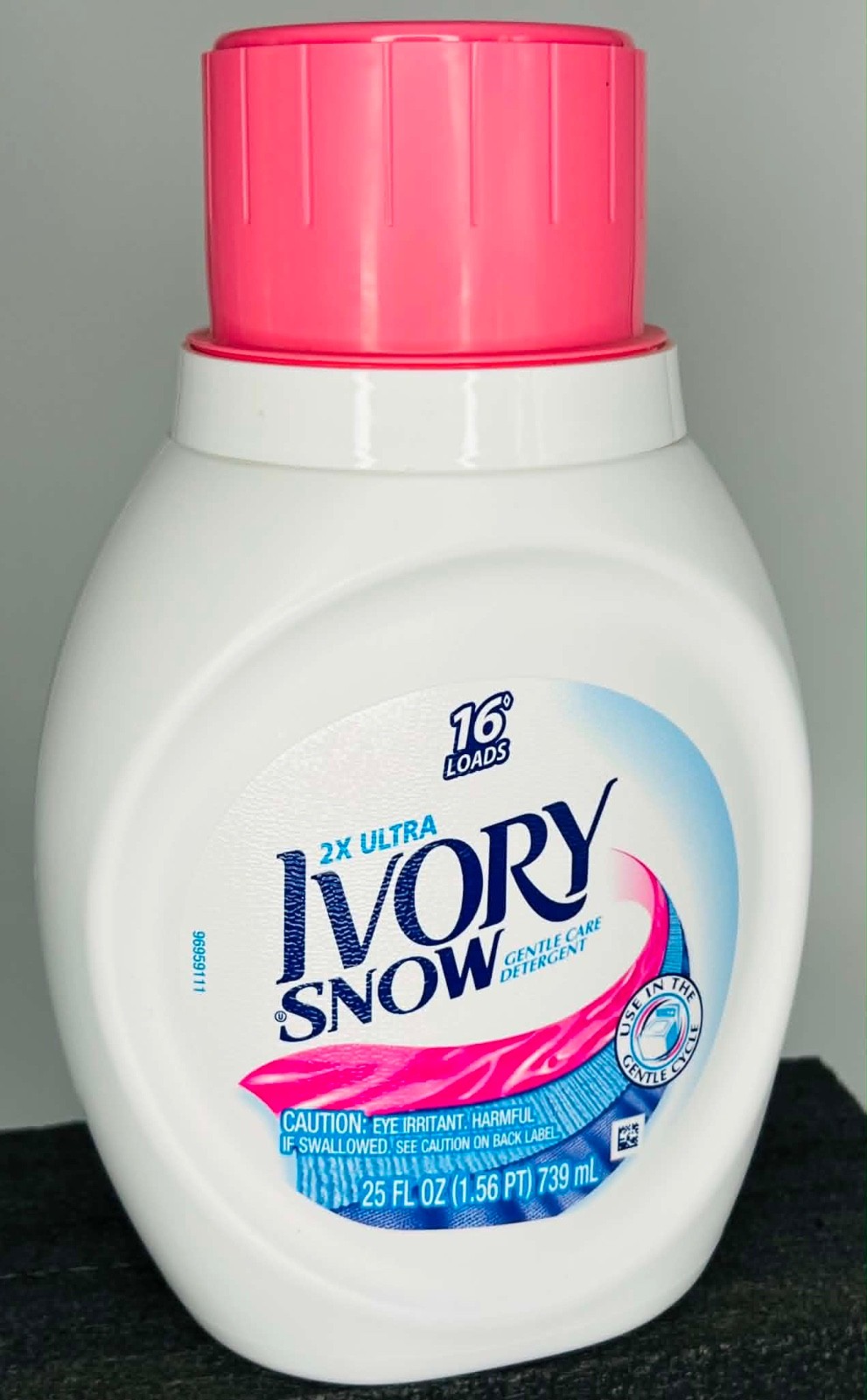 (1) IVORY Snow 2X Ultra Gentle Care Detergent Liquid 25 fl oz~ PINK Opaque Cap