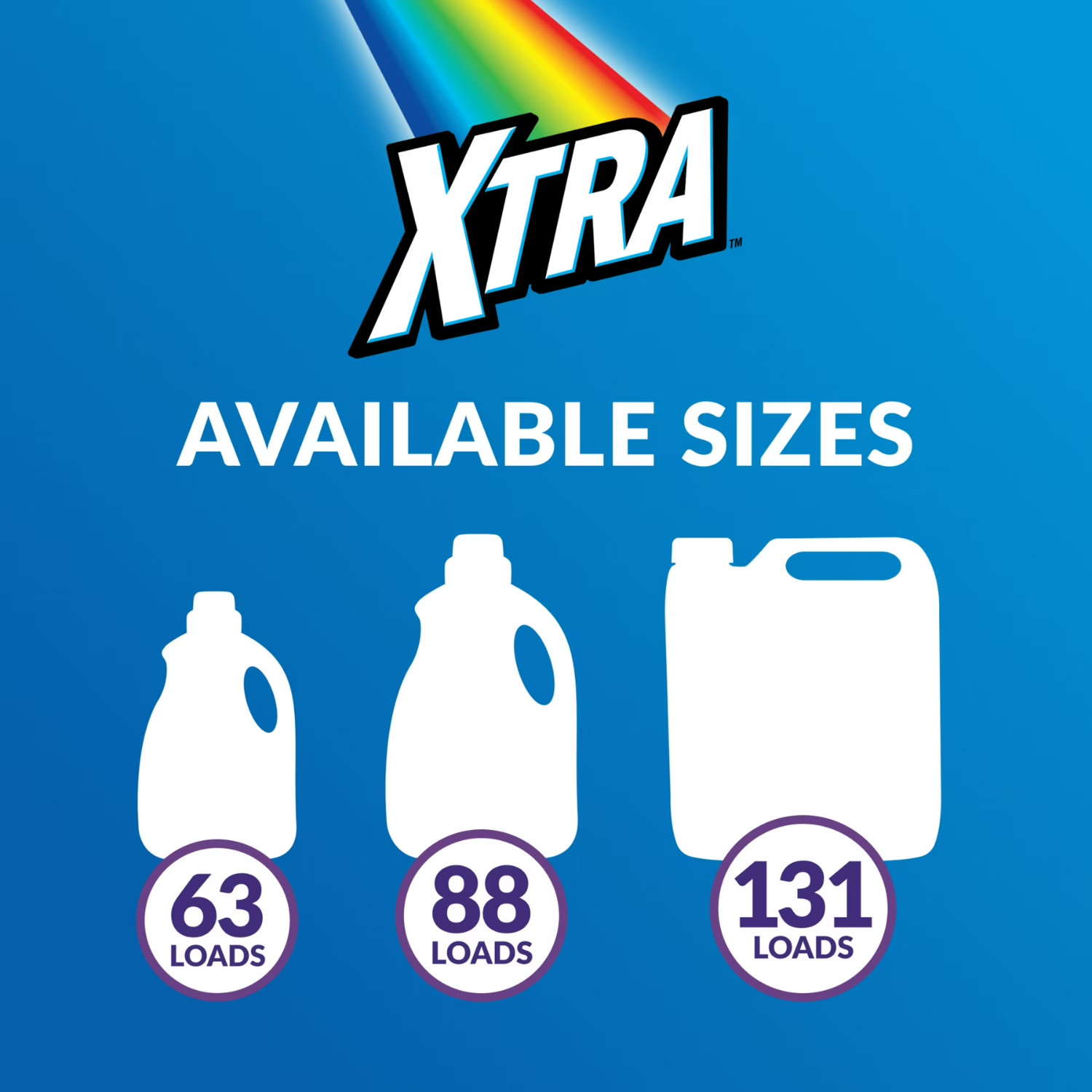 (3 Pack) XTRA Laundry Detergent Liquid Plus Odor Blasters 131 Loads, 203.1 Fl Oz