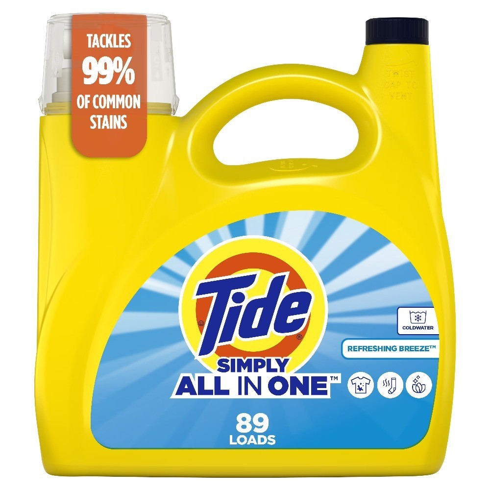 Simply Laundry Detergent Liquid All-In-One, Refreshing Breeze Scent, 117 fl oz,