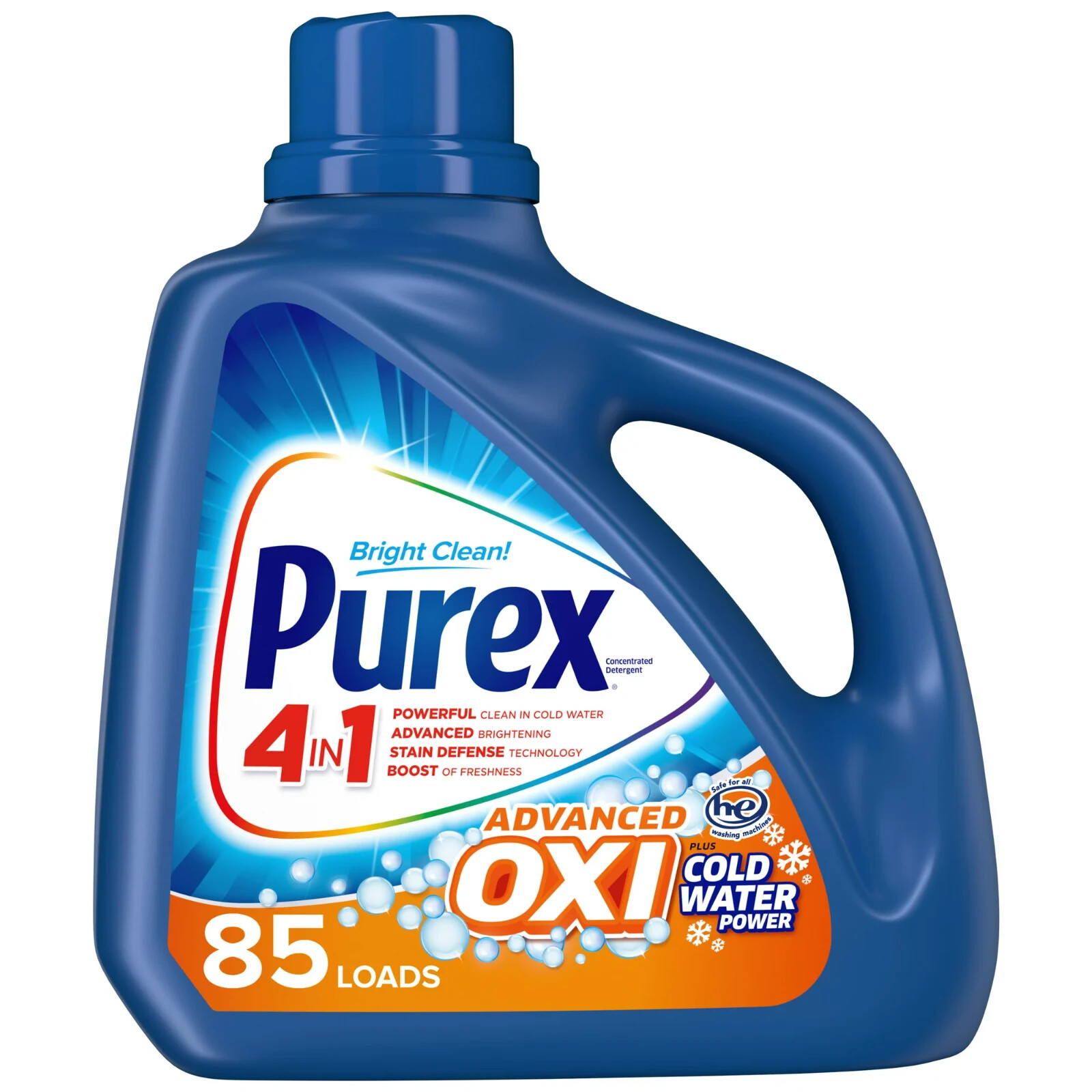Purex Liquid Laundry Detergent Plus OXI, Stain Defense Technology, 128 Fluid Oun