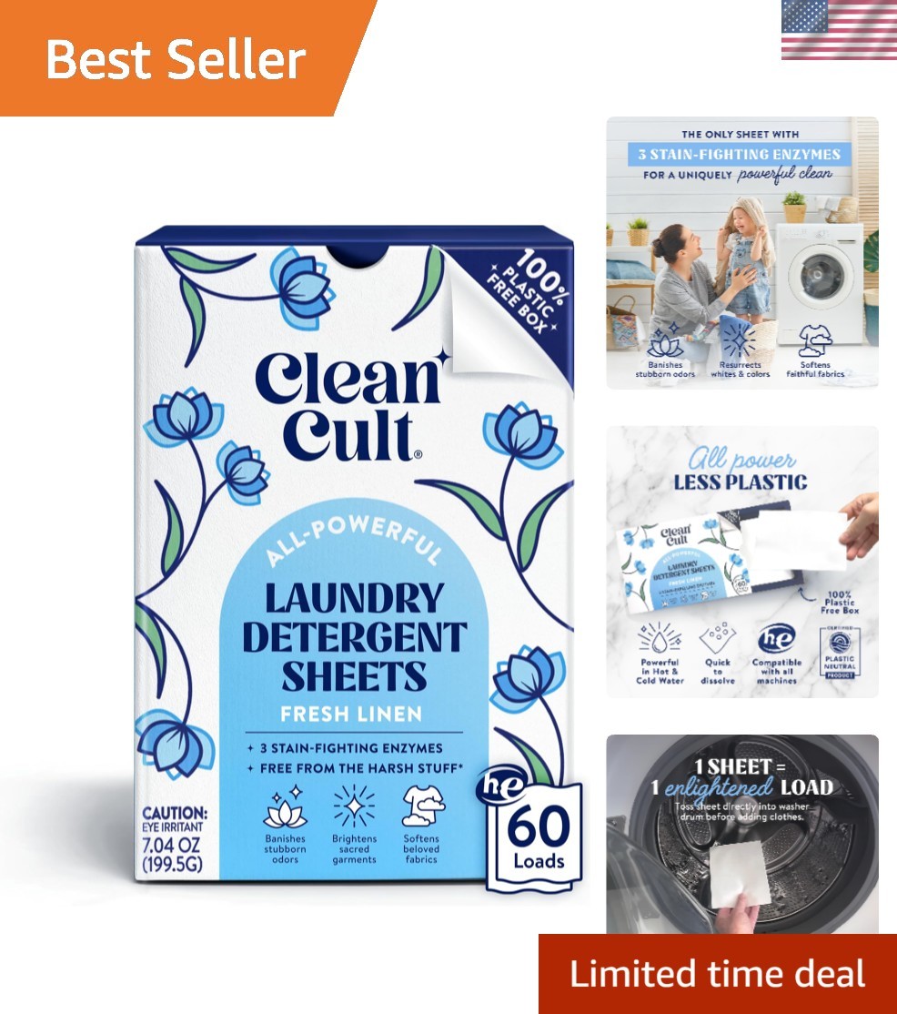 Laundry Detergent Sheets – Resealable Box – 3 Stain Fighting Enzymes – Fresh …