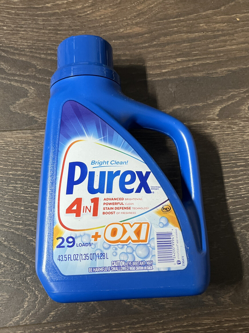 4 Purex Liquid Laundry Detergent Plus OXI,Stain Defense Technology 29 Wash Loads