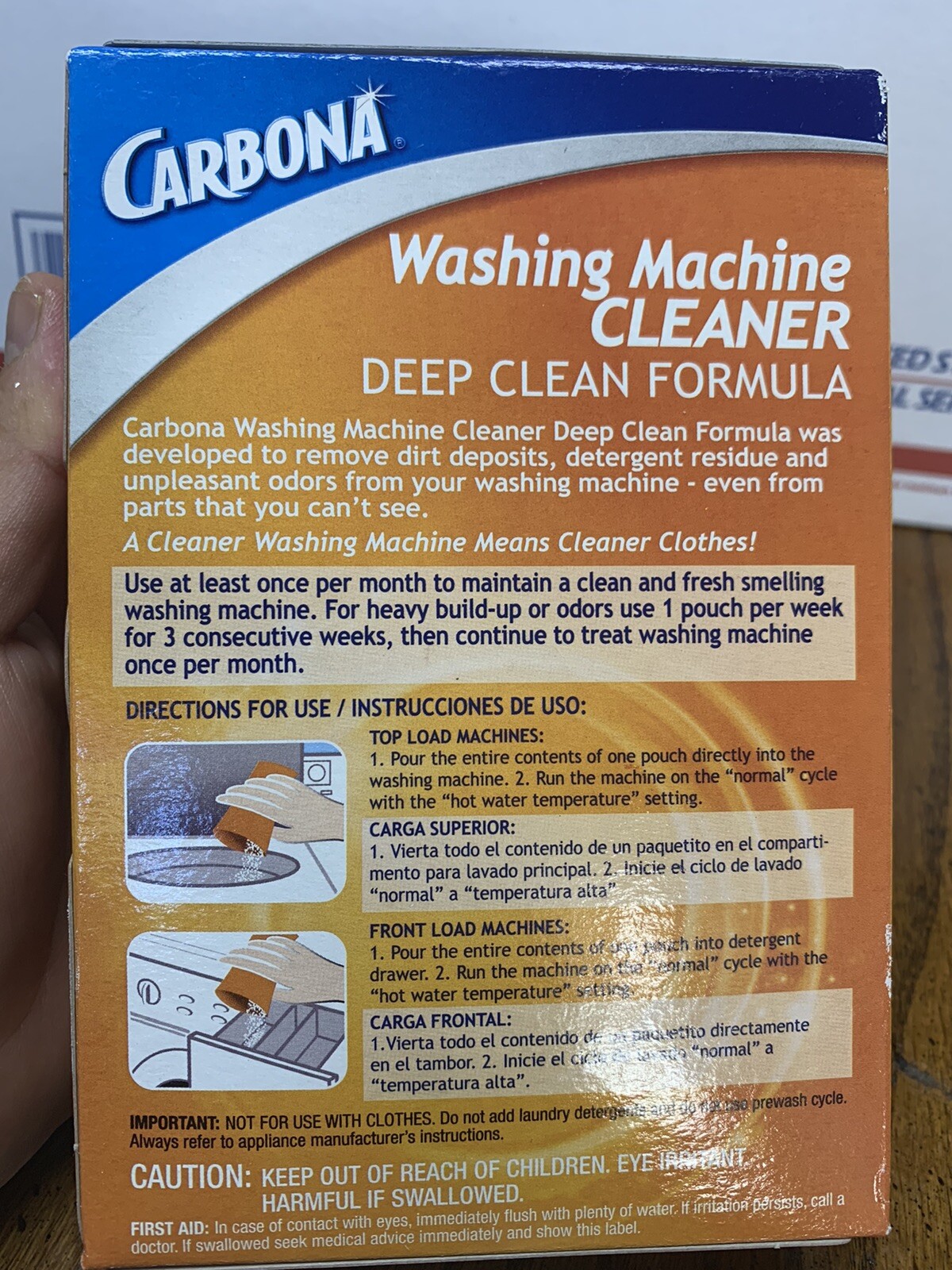 1 Carbona Washing Machine Cleaner, 10.58 Oz 3 Treatments
