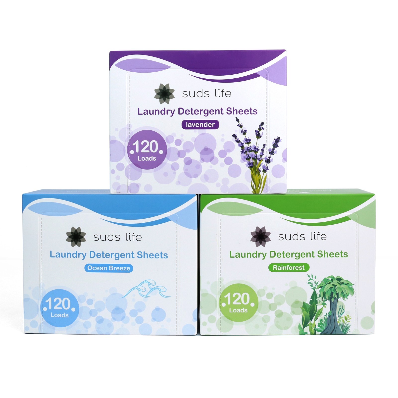 Suds Life Portable Laundry Detergent 60 Sheets (Up to120 Loads) (Lavender)
