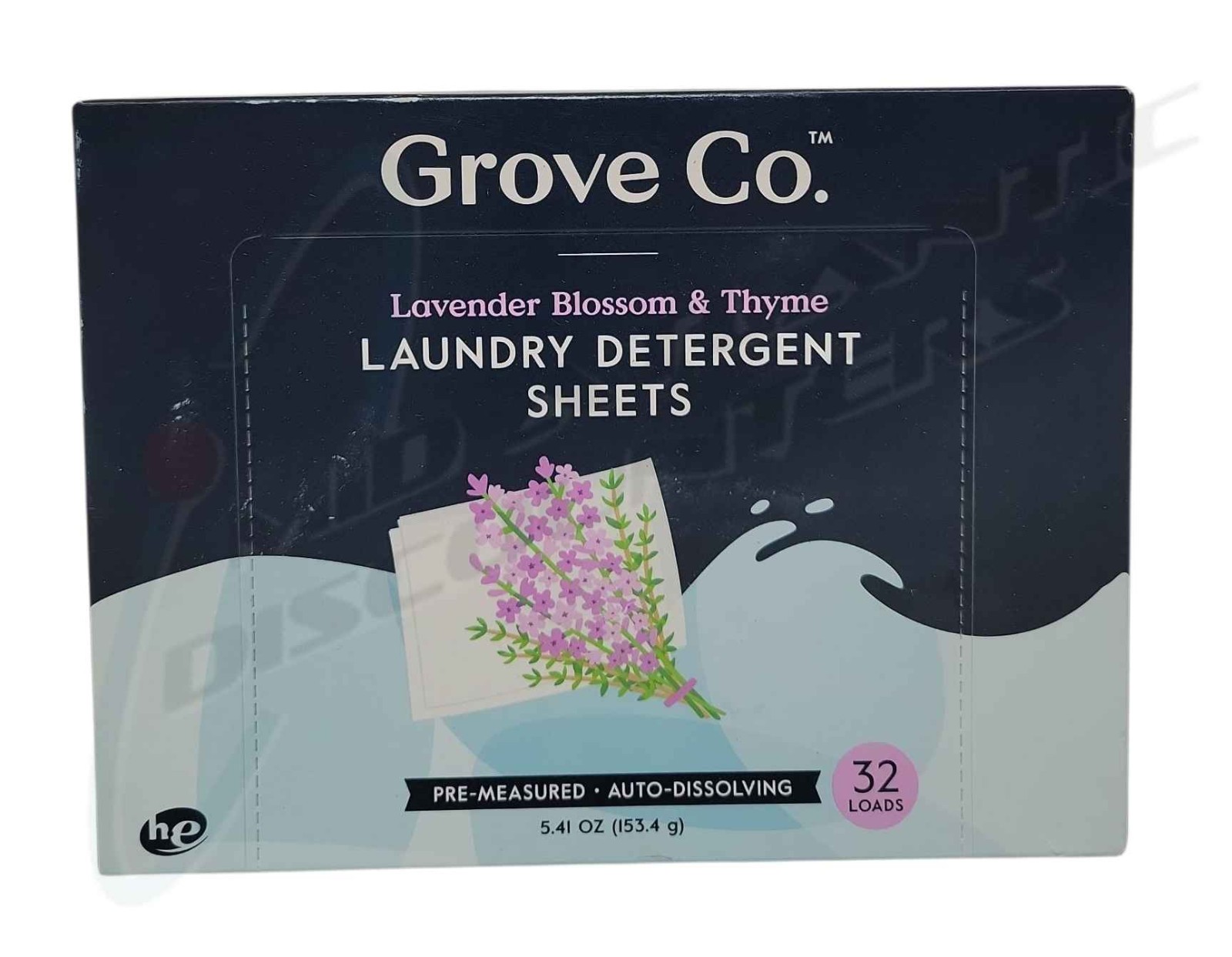 Grove Co. Laundry Detergent Sheets Lavender Blossom & Thyme 32 Loads HE
