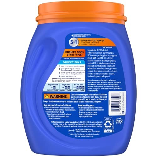 Pacs De Detergente Para Ropa Oxi Fresh Clean 60 Unidades Aroma Fresco