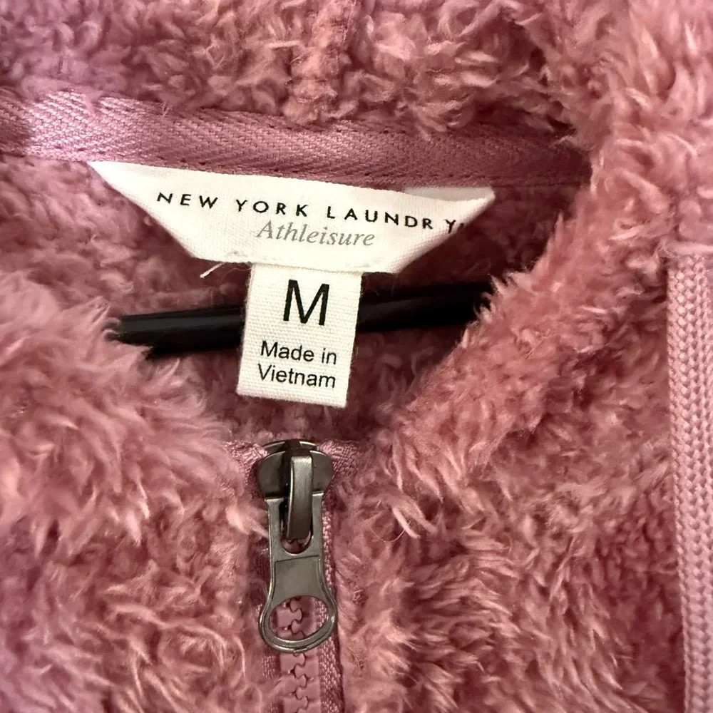 New York Laundry Mauve Fuzzy Hoodie rose size m new with tag