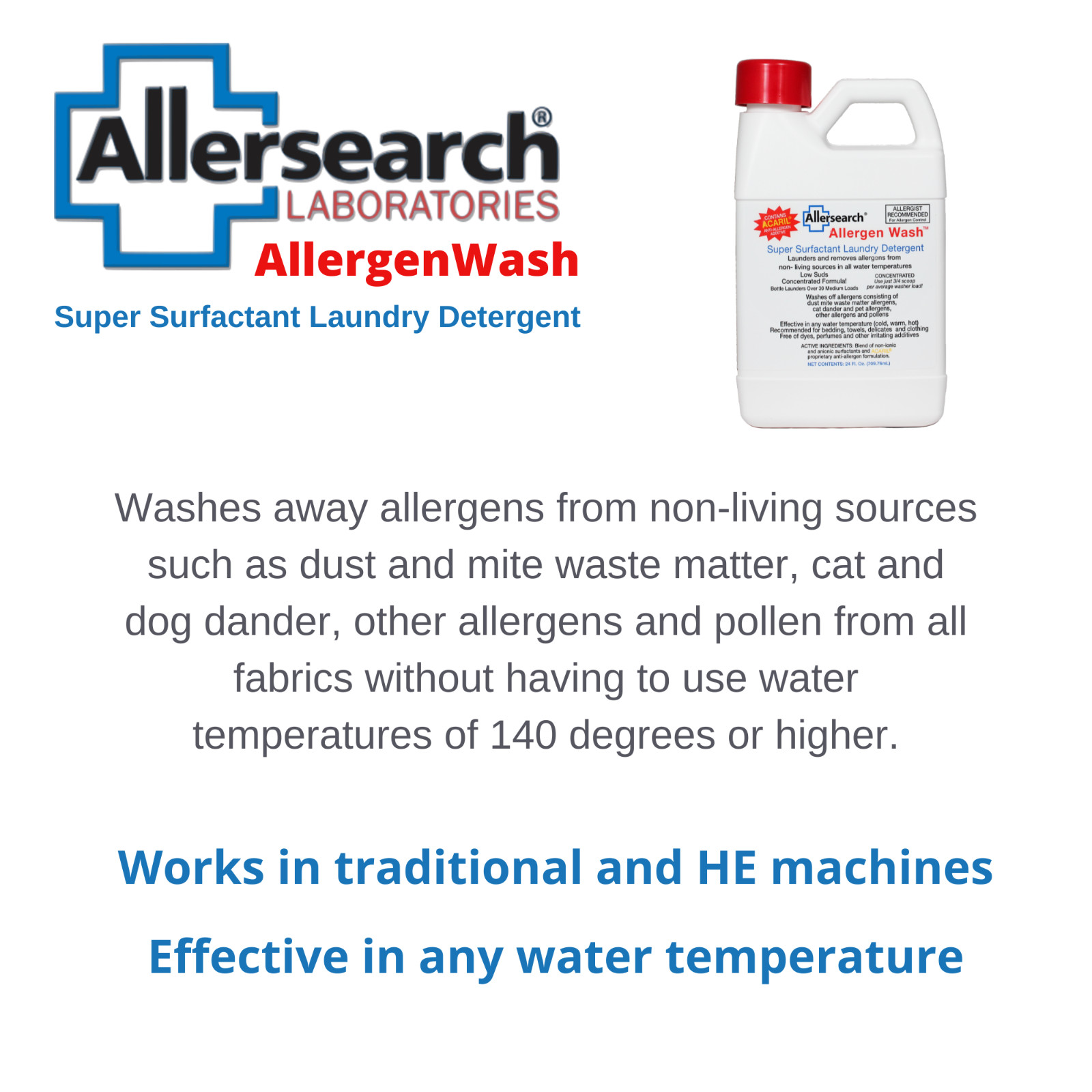 Allersearch AllergenWash Laundry Detergent 24 Oz