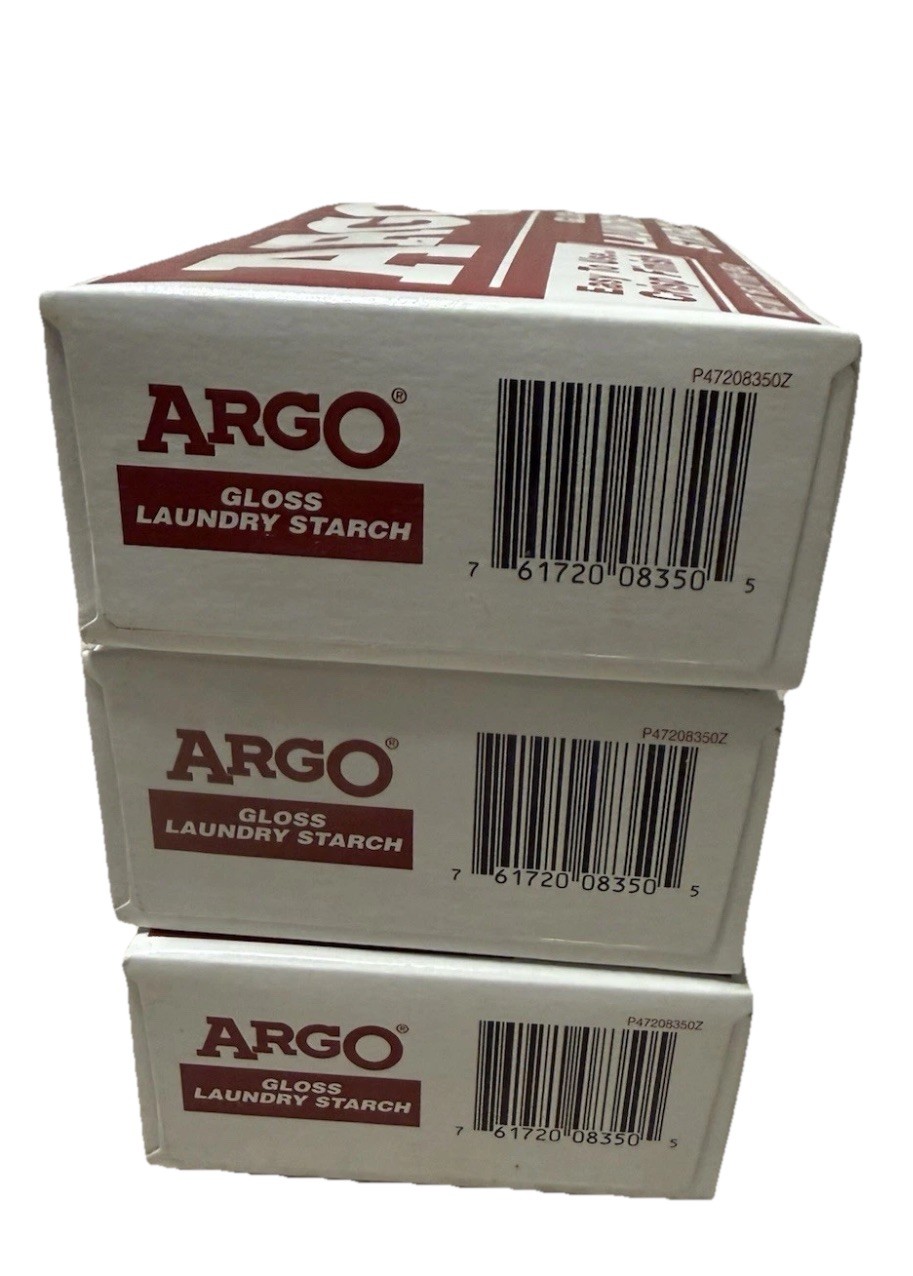 3 NEW ARGO Gloss Laundry Starch 16oz Exp. 2016/2017 OLD STOCK