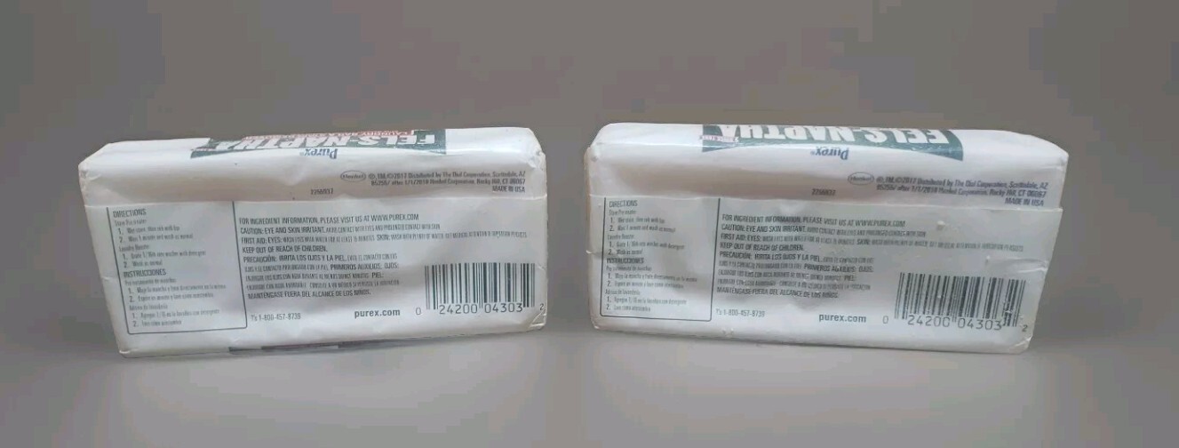 New Fels-Naptha By Purex Laundry Bar Soap And Stain Remover Lot Of 2 Bars