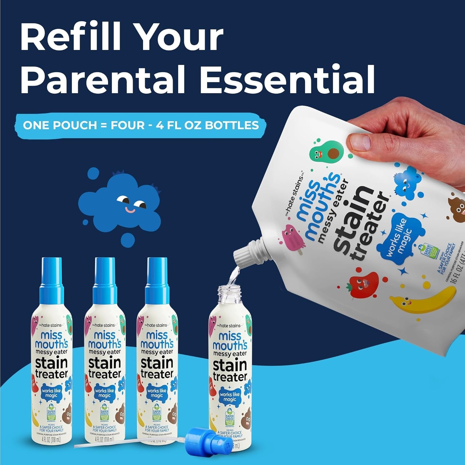 Messy Eater Stain Treater 16oz – Fast Acting Stain Remover for Baby Essentials