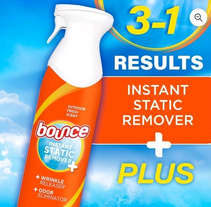 Bounce Rapid Touch-Up 3 in 1 Static Remover, Wrinkle Releaser, 2 Pack.