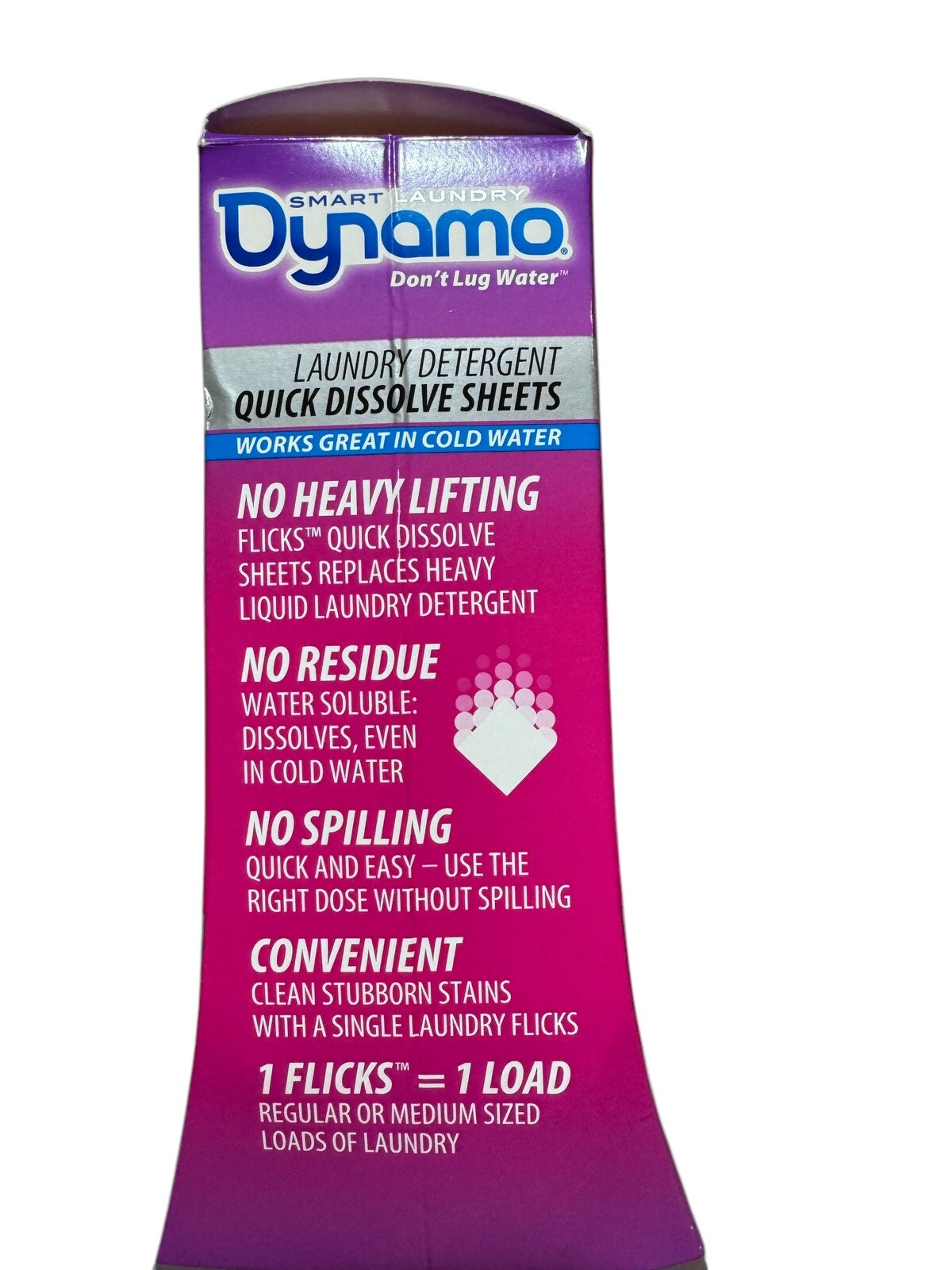 Dynamo Purple Wildflowers Laundry Detergent Quick Dissolve Sheets 20 Load, New