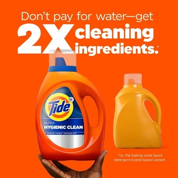 Tide Ultra Hygienic Clean Liquid Laundry Detergent, Original Scent, 117 fl oz, 8