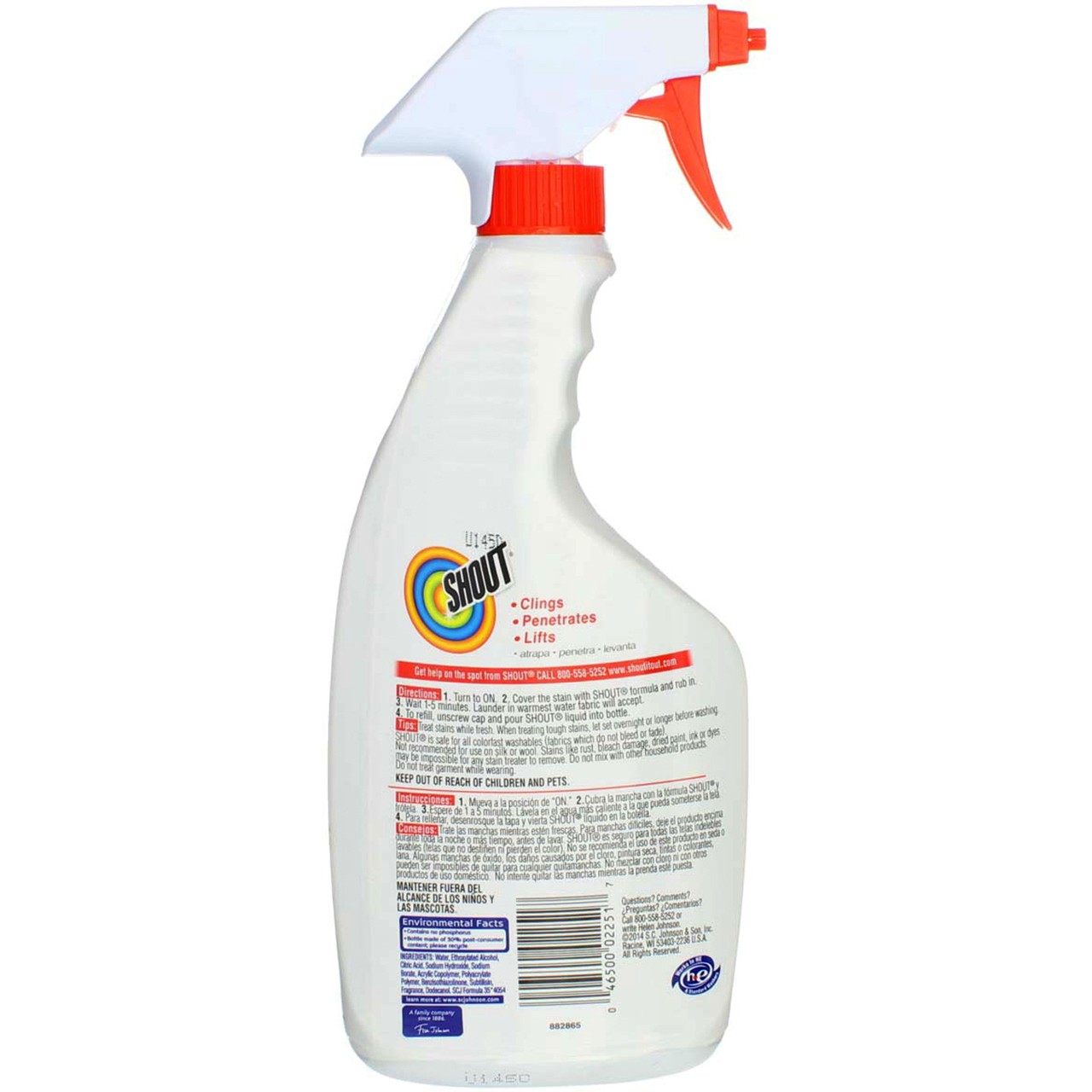 Shout Triple-Acting Laundry Stain Remover Spray, 22 fl oz