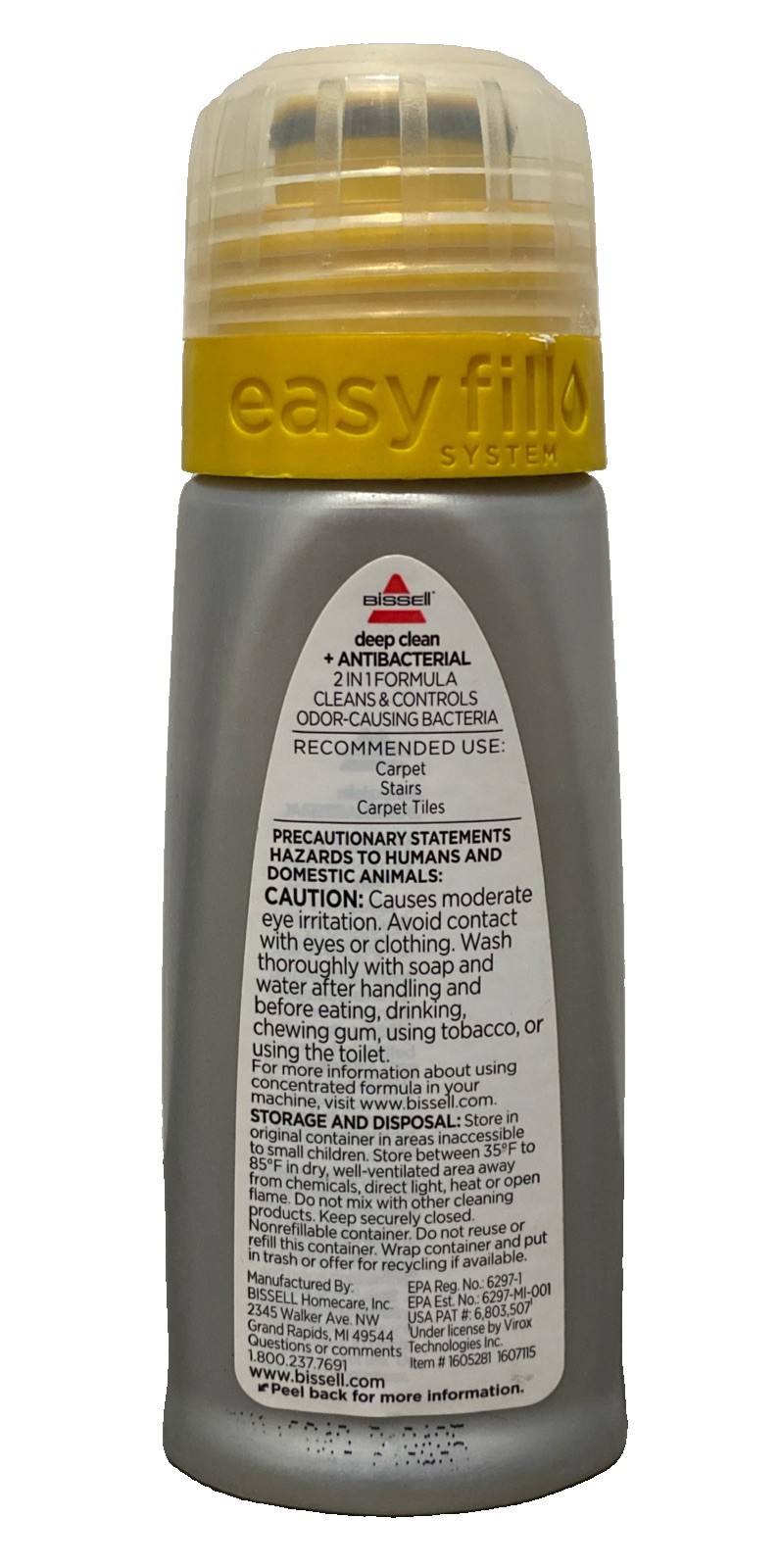 Bissell Deep Clean Antibacterial 2 in 1 Formula Pet Stain Odor Easy Fill 8 fl oz