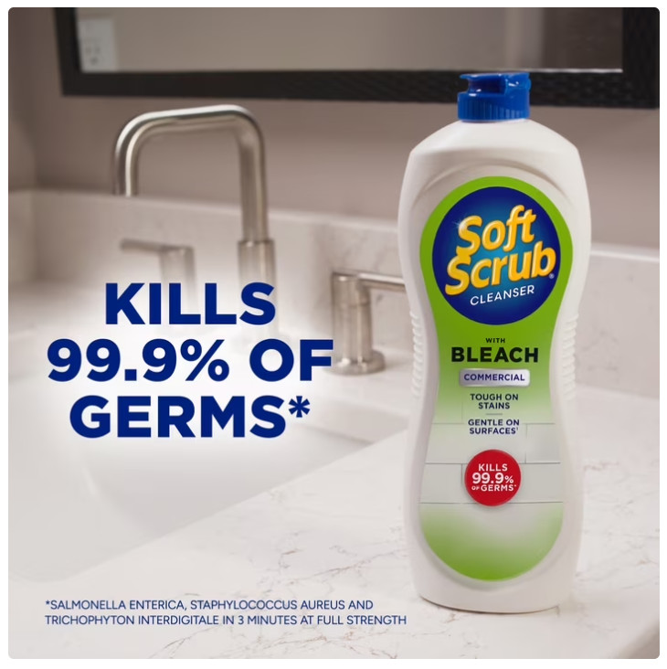 Soft Scrub with Bleach Cleaner 24 oz Bathroom & Kitchen Surface Cleaner
