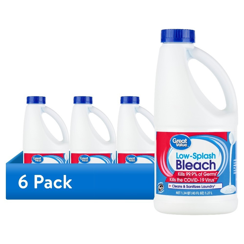 (6 pack) Low-Splash Bleach, 43 fl oz