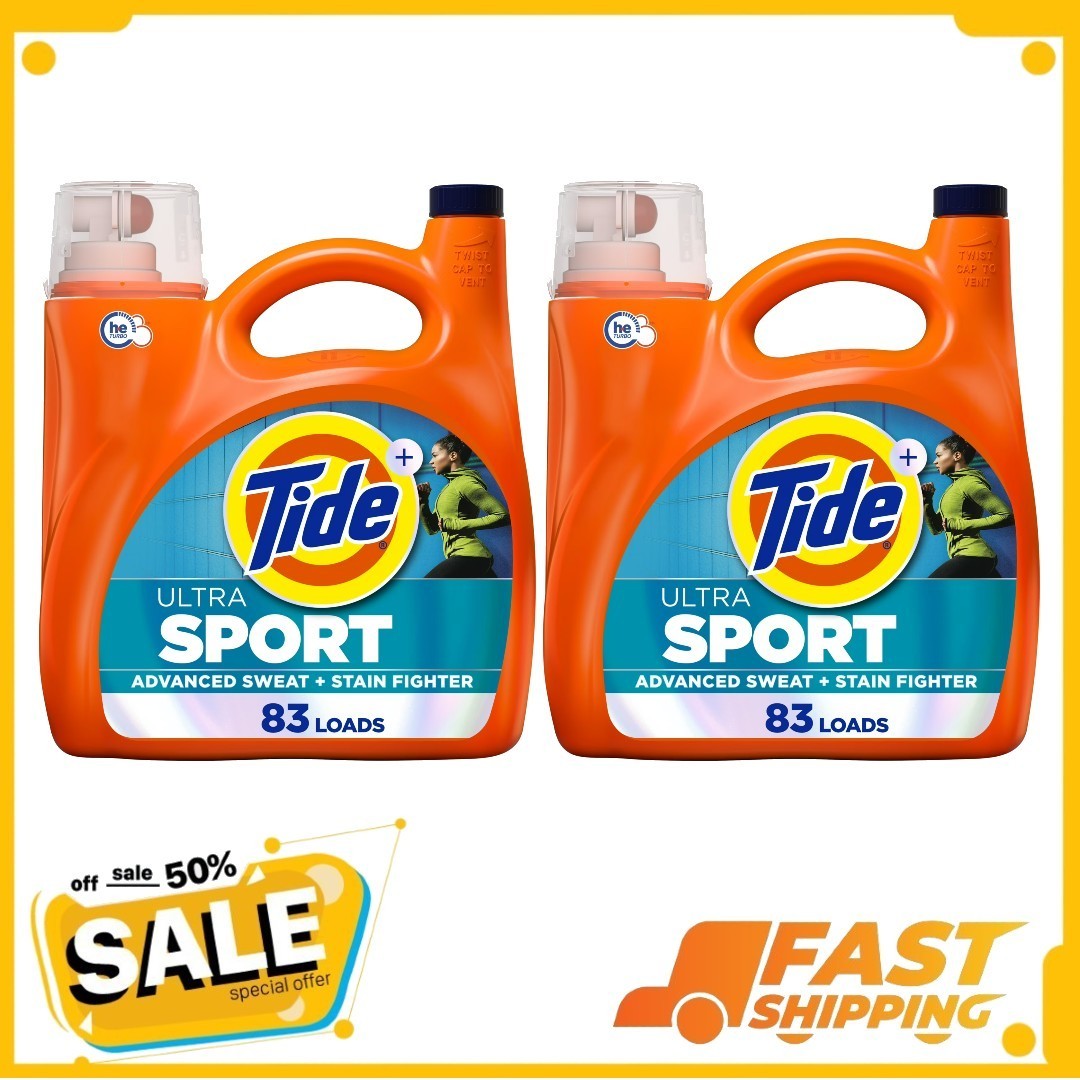 Tide Ultra Sport Liquid Laundry Detergent, Advanced Sweat, 117 fl oz, 166 Loads