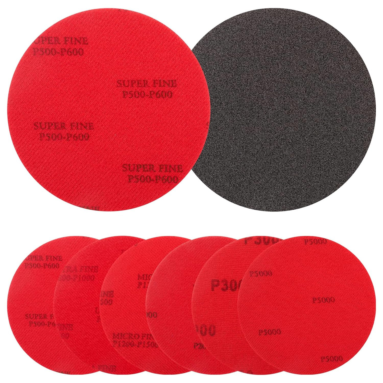 6-Pack 5-Inch Bowling Ball Sanding Pads with Assorted Grits for Resurfacing