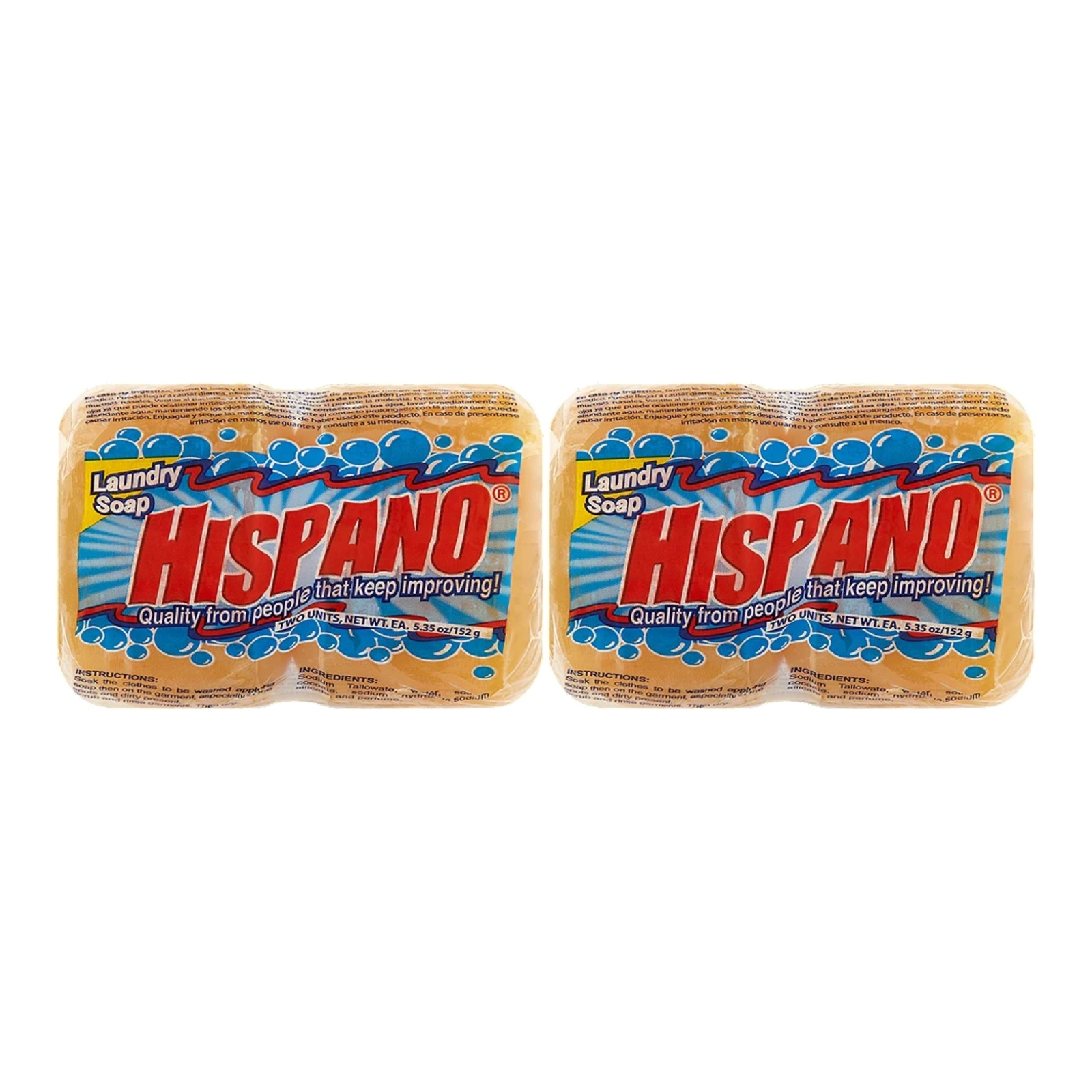 Hispano Jabon Laundry Soap – Round Bar (2 Pack), 10.7oz (304g) (Pack of 2)
