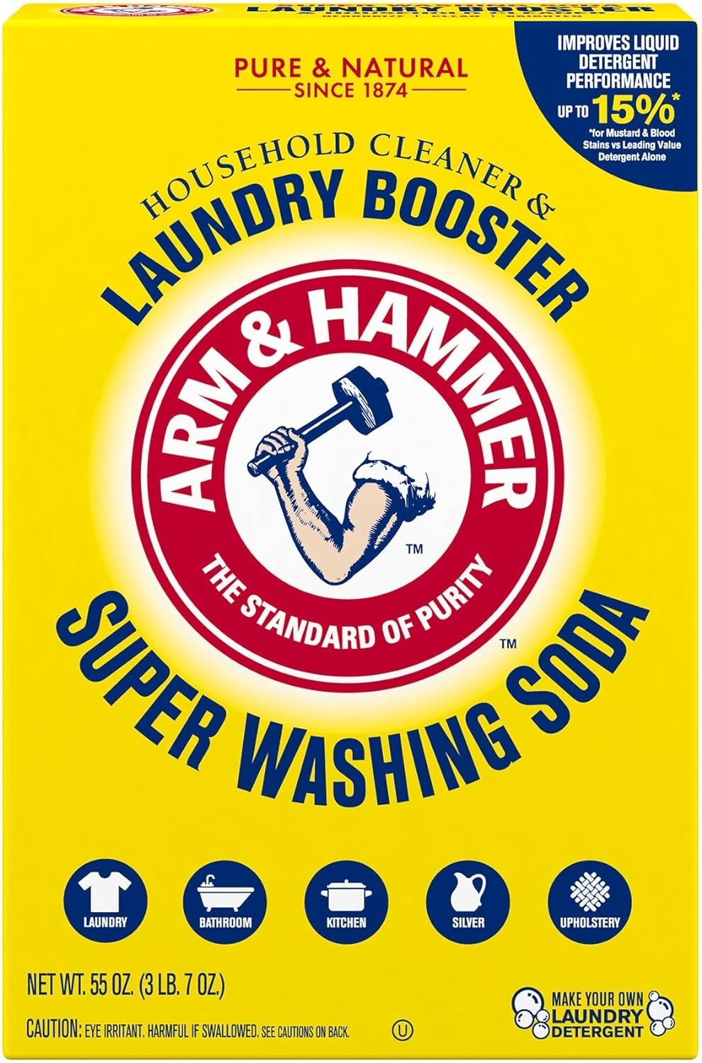 55 oz Fragrance-Free Washing Soda – Superior Odor Neutralizer & Stain Remover