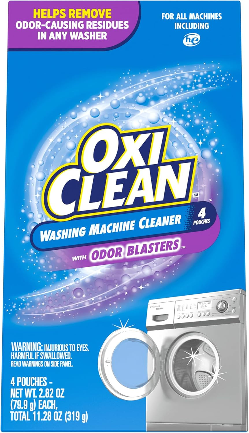 Oxiclean Washing Machine Cleaner with Odor Blasters, Removes Odors, 4 Count