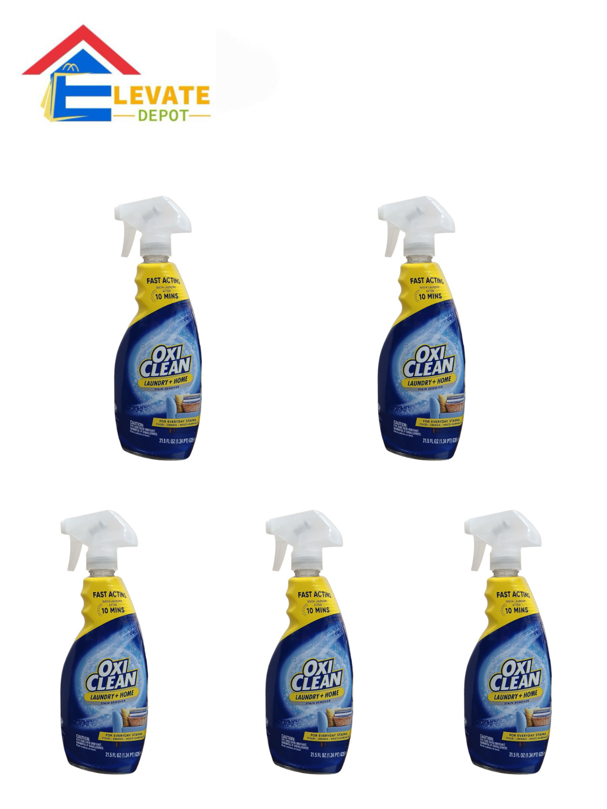 Lot of 5 OxiClean Laundry Stain Remover Spray, 21.5 oz