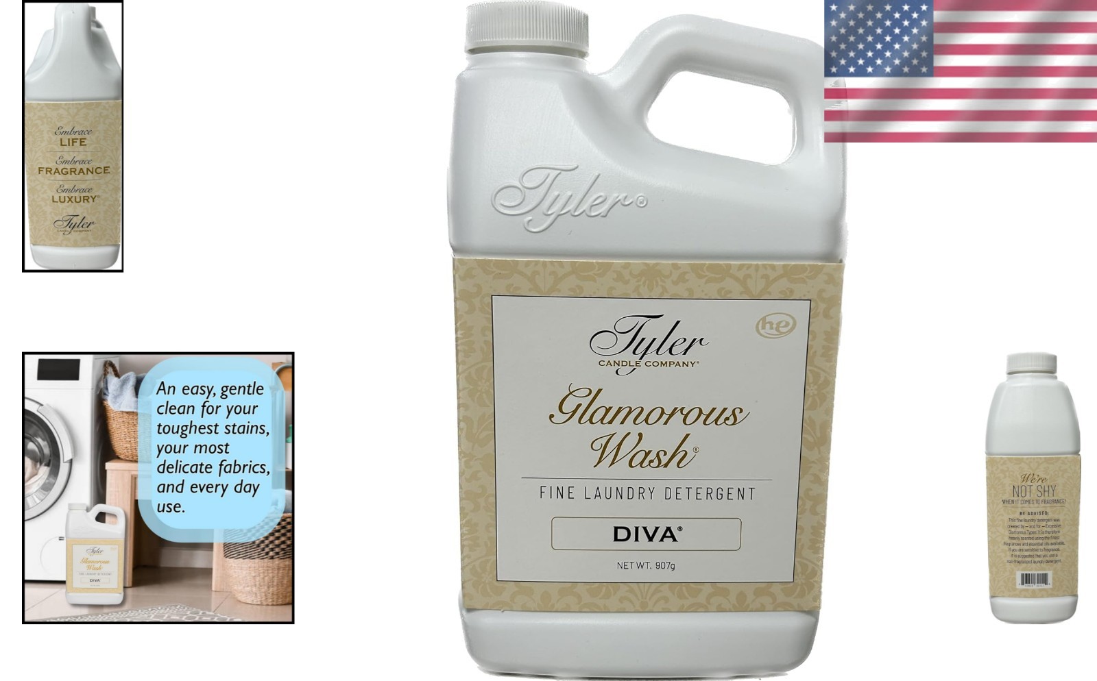 32 Fl Oz Tyler Glam Wash: Biodegradable Laundry Detergent for Sensitive Skin