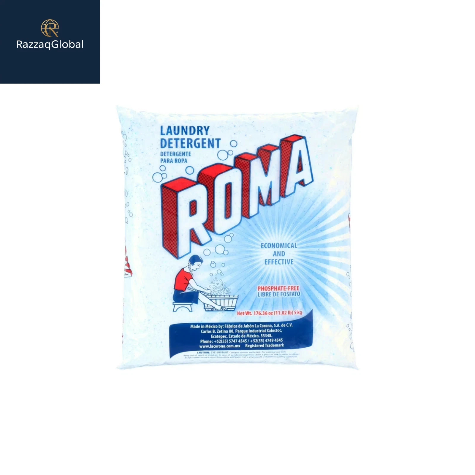 Roma Powder Laundry Detergent 5 kg Heavy Duty Cleaning Soap