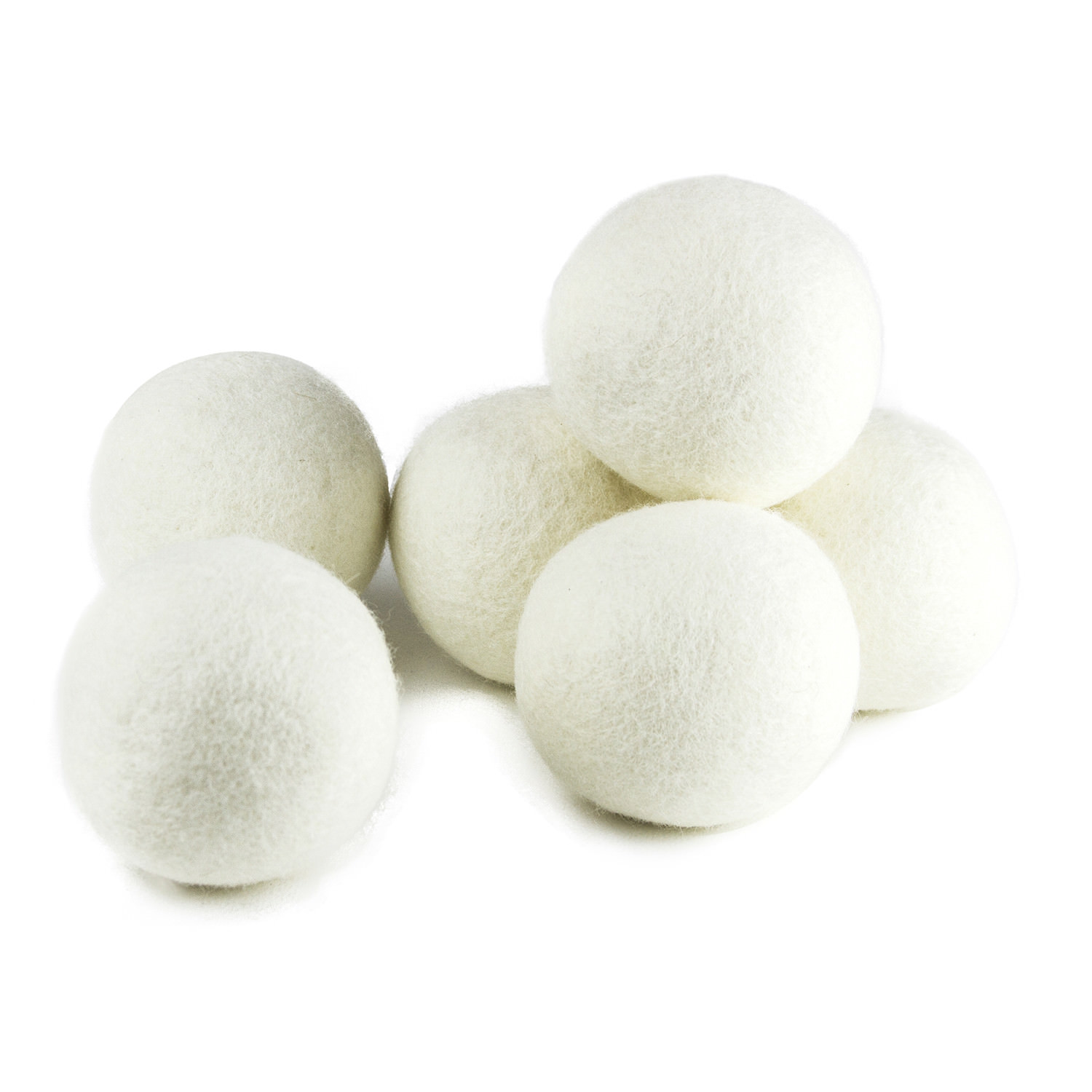 6 XL Wool Dryer Balls Natural Fabric Softener 100% Organic+ reusable bag