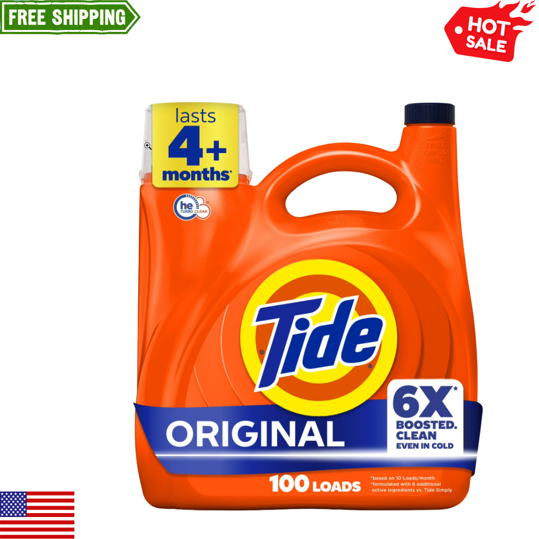 Tide Laundry Detergent Liquid 125 fl oz, 100 Loads, Original Scent