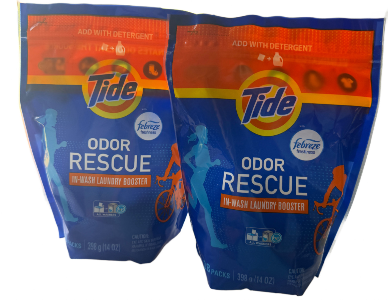 (PACK OF 2) Tide Odor Rescue In-Wash Laundry Booster 18 Count 14 oz Febreze