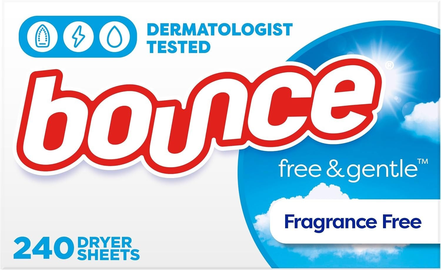 240 Count Free & Gentle Hypoallergenic Dryer Sheets – Unscented Static Control