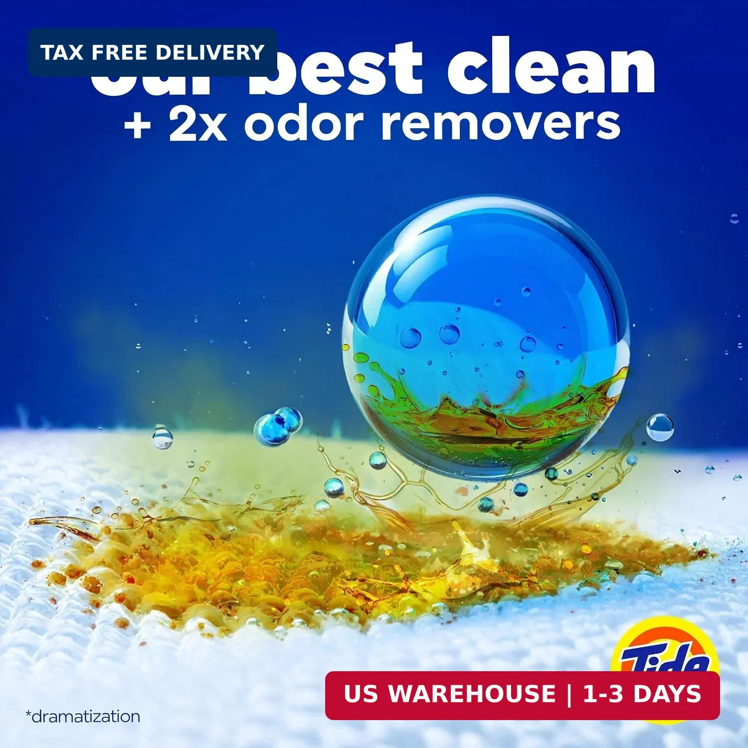 Tide Odor Defense + Oxi Laundry Detergent Pacs, Original Scent, 63 Count, Advanc
