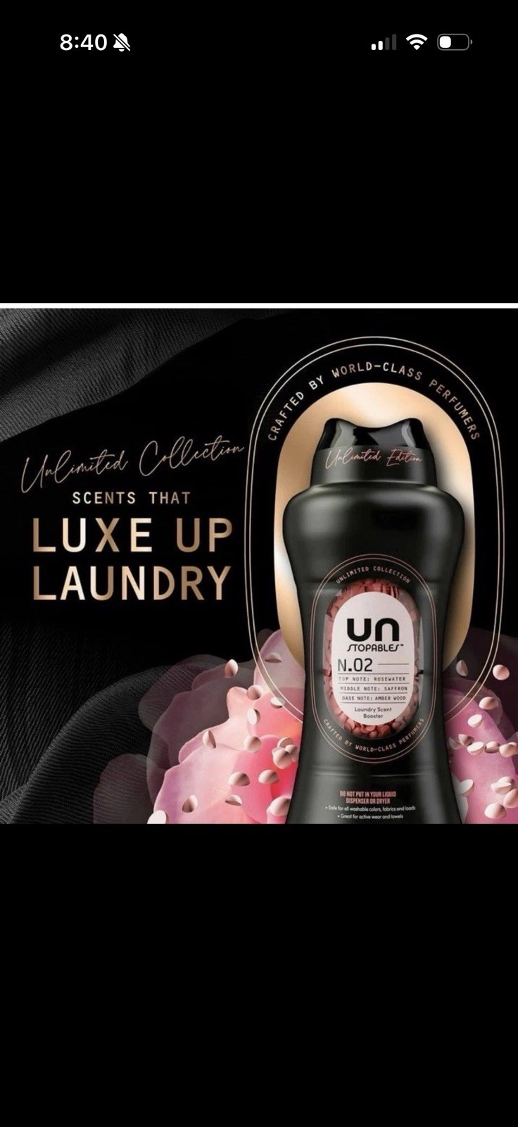 Downy Unstopables Unlimited Collection Scent Booster Beads, No. 2, 26.3 oz. Rose