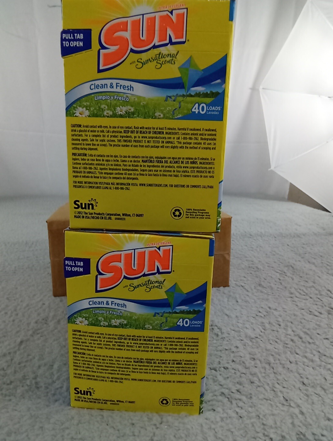 2x VTG SUN Powder Laundry Detergent Clean & Fresh Scent 2 Lbs 9 Oz Discontinued