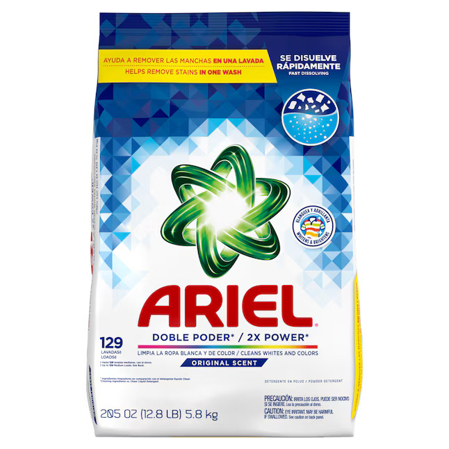 ARIEL Original HE Laundry Detergent 129 Loads 205 -oz