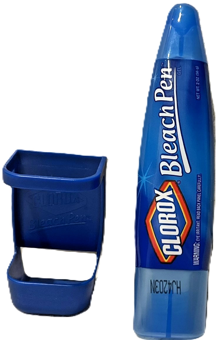 Clorox Bleach Pen Dual Tipped 2 Oz + Magnetic Holder NOS Discontinued 2002 Blue