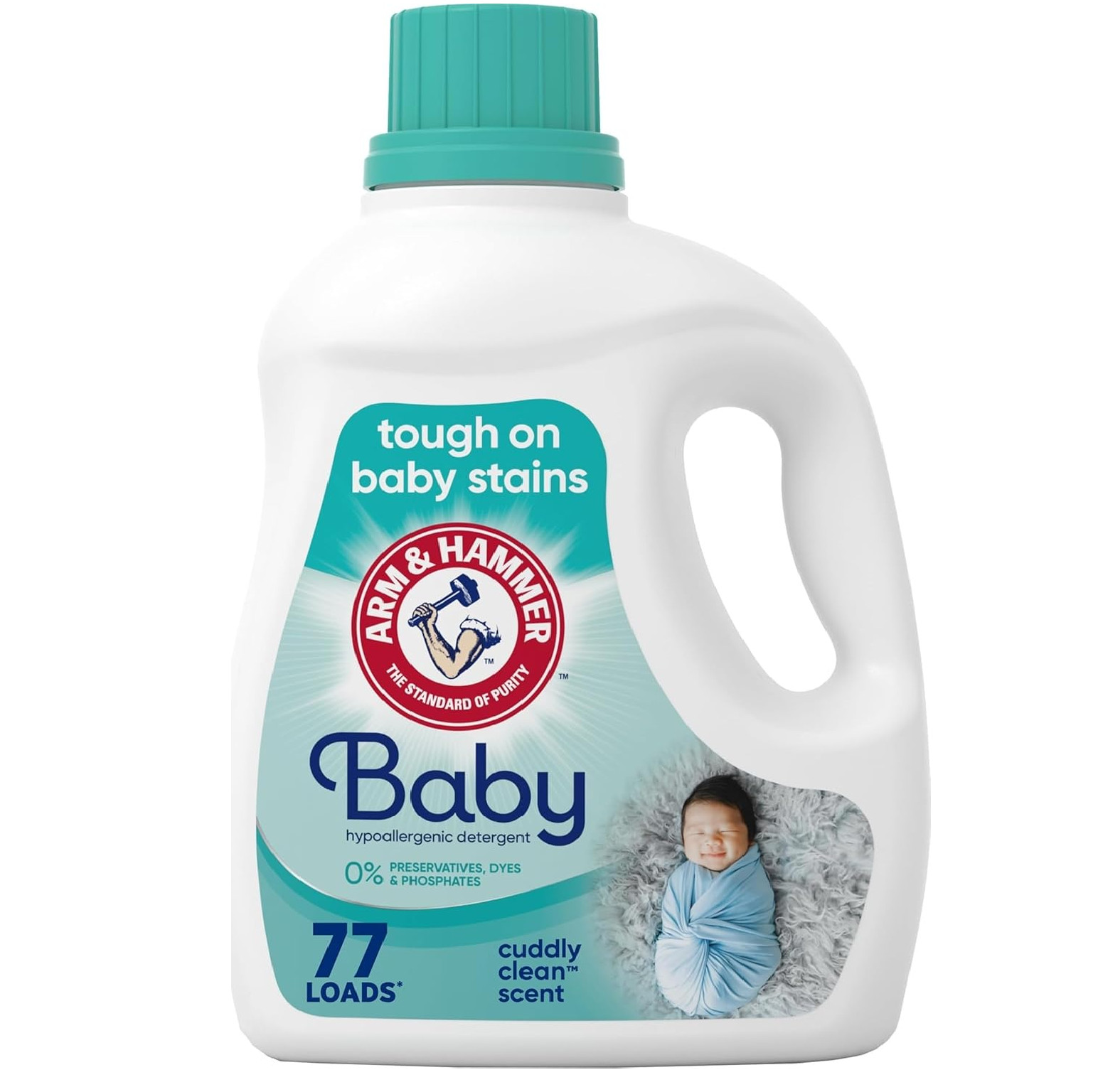 ARM & HAMMER Baby, 77 Loads Hypoallergenic Liquid Laundry Detergent, 100.5 fl oz