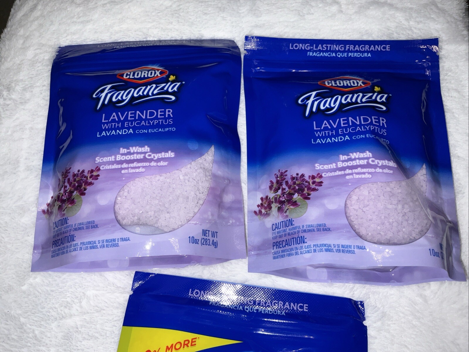 CLOROX FRAGANZIA LAVENDER/EUCALYPTUS INWASH BOOSTER CRYSTALS 10 OZ NEW Lot Of 3