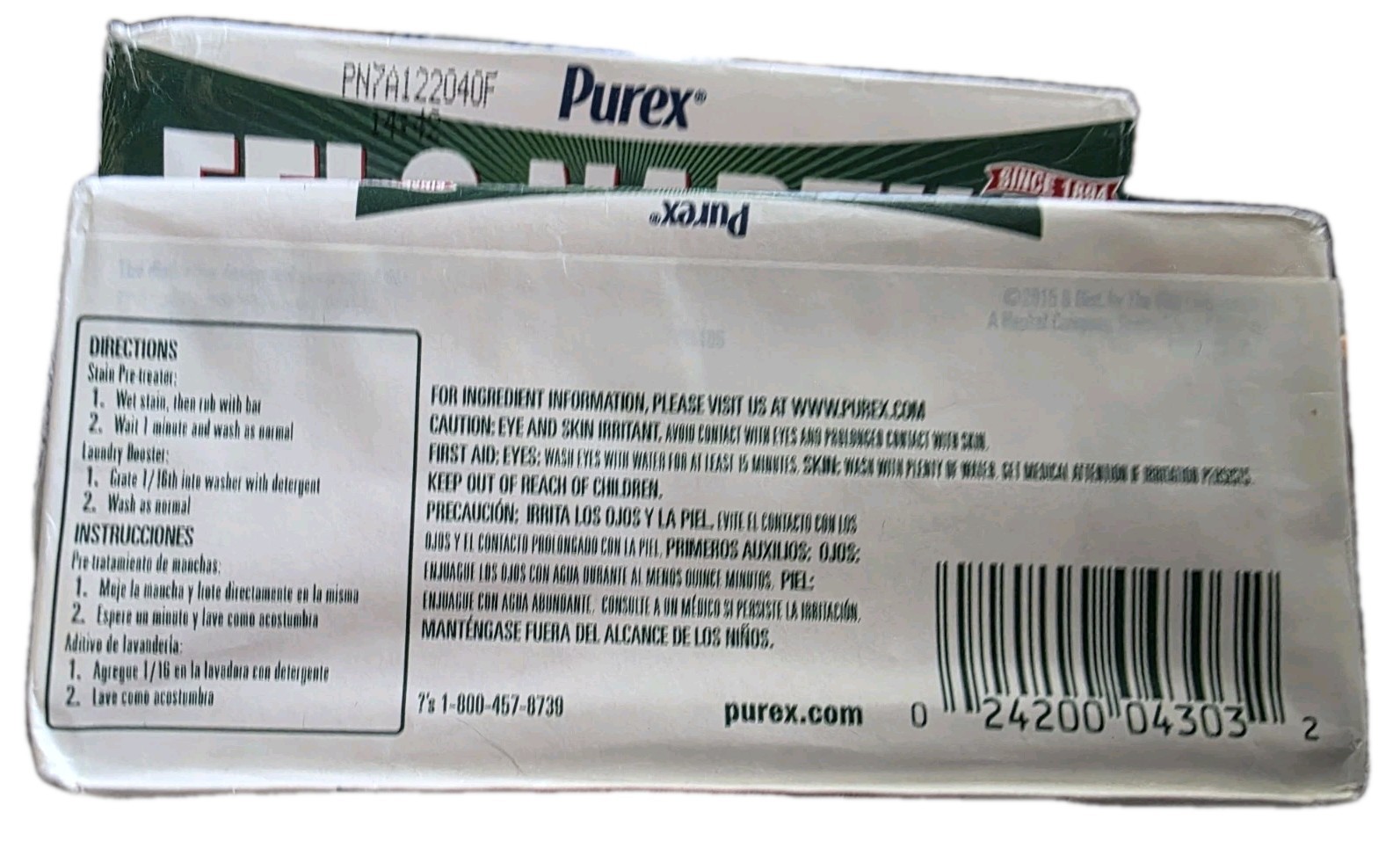 Purex Fels-Naptha Laundry Bar & Stain Remover, 5 Oz., Per Bar, Lot Of 2 Bars