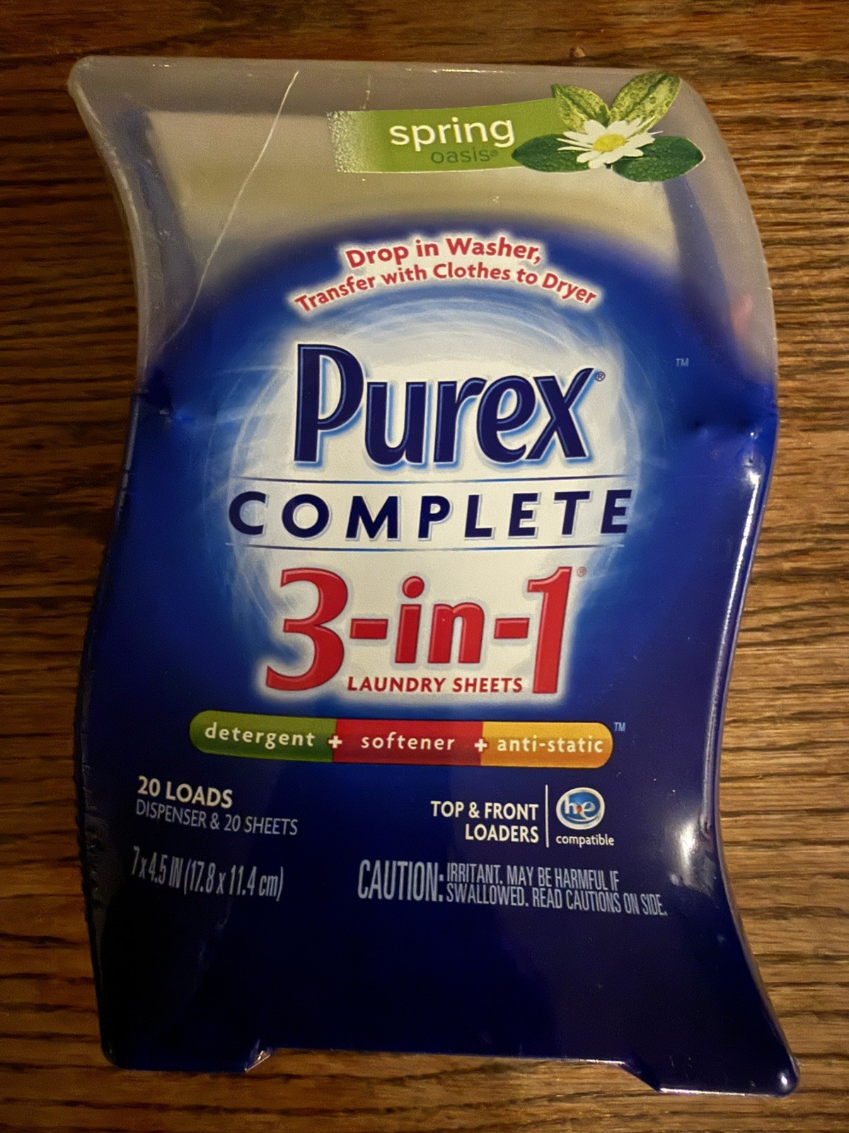 Purex Complete 3-in-1 Laundry Sheets in Dispenser Spring Oasis Scent ~ NOS