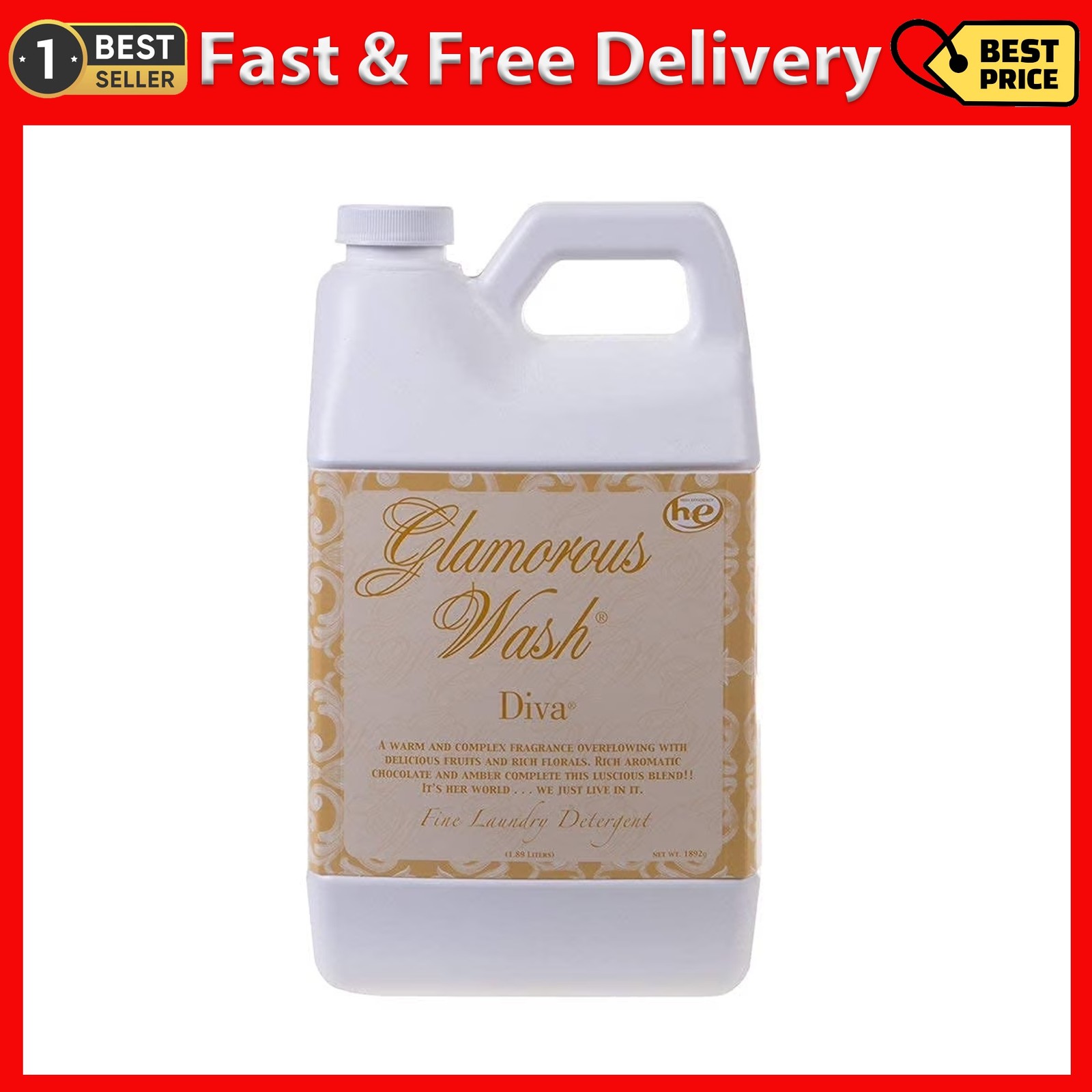 Tyler Glamorous Liquid Wash – Diva (64 Oz), Pack of 1, Floral