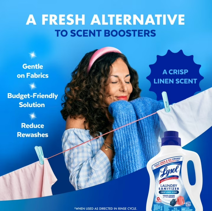 3PACK Lysol Laundry Sanitizer Additive, Sanitizing Liquid for Clothes and Linens