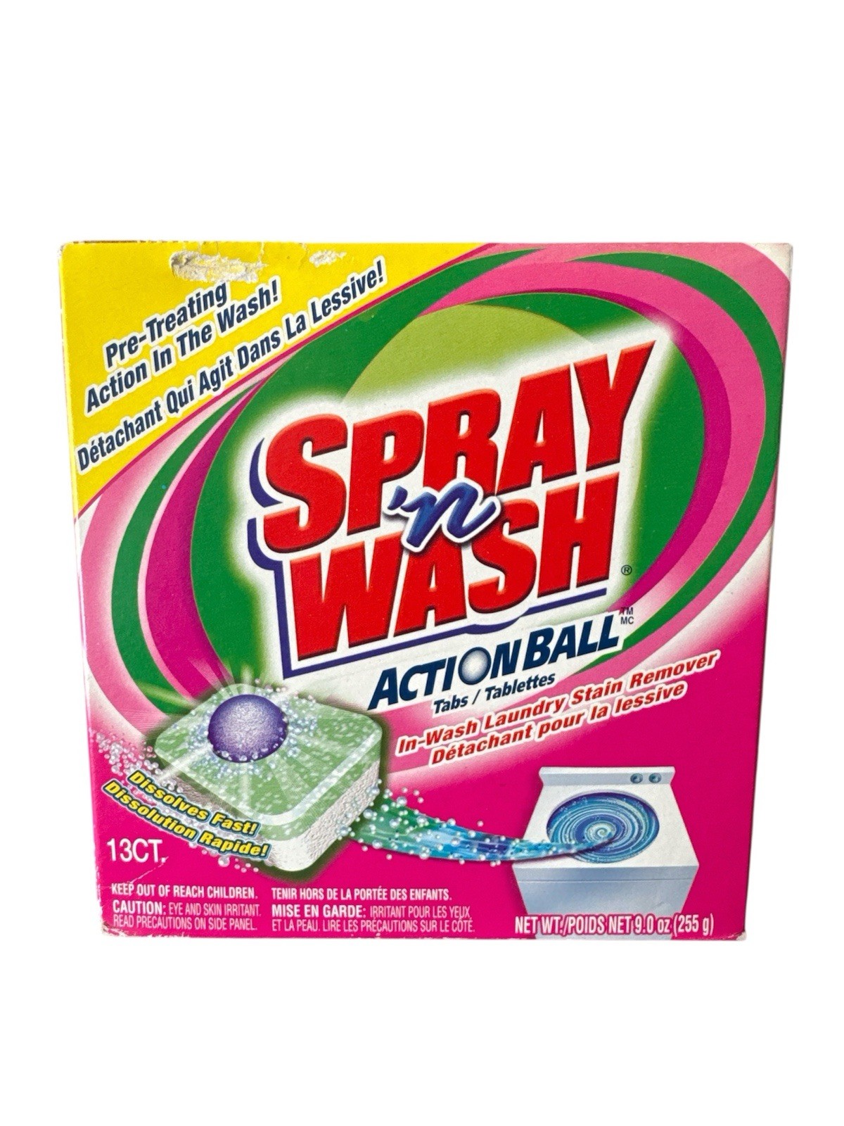 Spray n Wash Action Ball Tabs 13ct In Wash Laundry Stain Remover Old Stock New