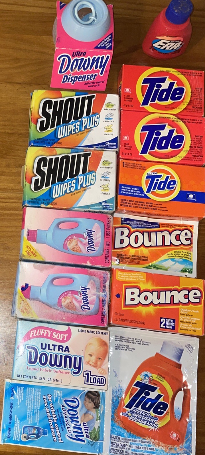 VNTG 90s + Tide Bleach Laundry Box Detergent Downy Samples Movie Prop 14pc New